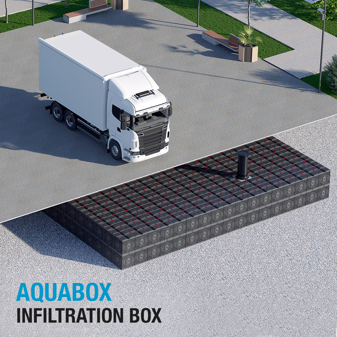 Geoplast Aquabox infiltration box for large underground rainwater basins