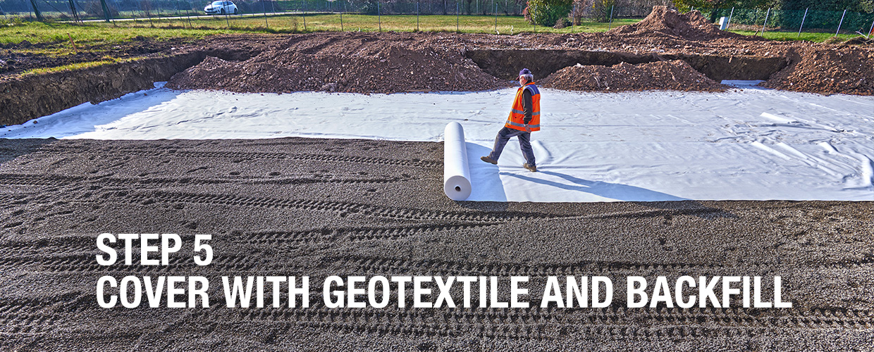 STEP 5 Cover with geotextile and backfill